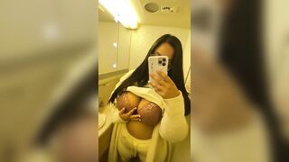 Size is a Surprise: Occupying the toilet to show off my tits #3