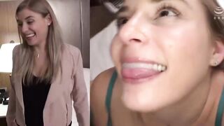 Cute Vs Slut: Hot blonde gets a mouthful of cum #4