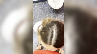 Giving a blowjob in the stall at the game #4