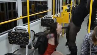 What a desperate slut...sucking BBC in the subway #2