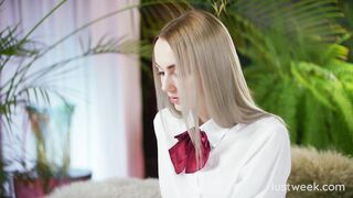 Sia Siberia has Sex with Two Guys cosplaying as schoolgirl