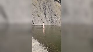 Dared to skinny dip in the Glacier River! It's clear that it's incredibly cold