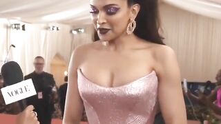 Deepika Padukone: Deepika Padukone makes me cum with her classy cleavage and ofcourse her violet cum drainer lipstick. #2