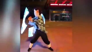 Demon Slayer Anime: Holograms projection and Kimetsu no Yaiba cosplay #3