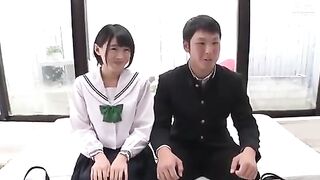 Japanese girl experiences a real cock