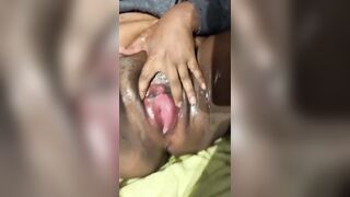 Black Amateur: my puffy cunt squirting #3