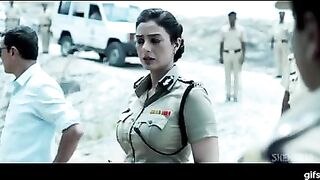 Bollywood Milfs: Tabu's tight police officer costume - boob show from Drishyam #3