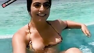 Bollywood Milfs: Shenaz treasury nip slip in pool ♥️♥️♥️♥️♥️♥️ #2