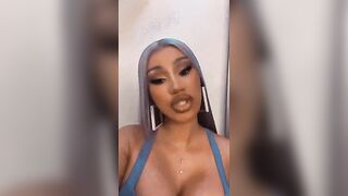 Cardi B: Cardi getting ready to take a big load all over her face and cleavage #2