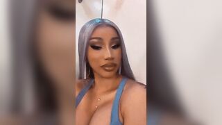 Cardi B: Cardi getting ready to take a big load all over her face and cleavage #4