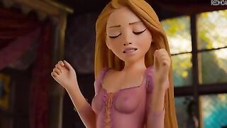 Rapunzel footjob - Tangled