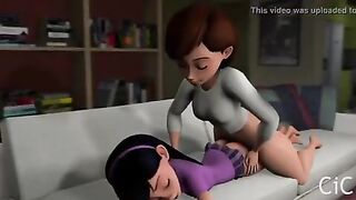 Cartoon: Helen Parr sleeping sex with Violet Parr - The Incredibles #4