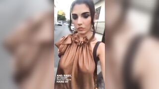 Casual Jiggles: Francesca Ferigo braless walking #3