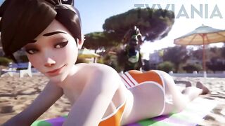 Cedehs Hentai: Tracer at the beach ♥️♥️ (tyviania) #4