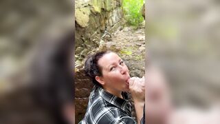 Clothed Female / Naked Male: I love sucking cock out on the trails. What a beautiful setting ♥️♥️ #3