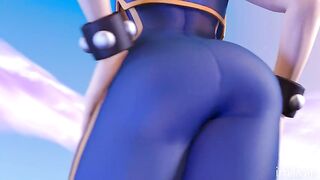 Chun-Li shaking her booty