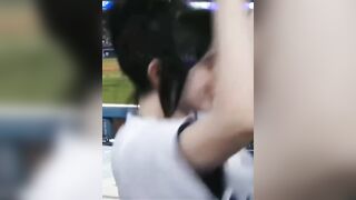 Billie Having Fun at Dodgers game.