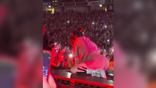 Billie Eilish: On her hands and knees from behind #3