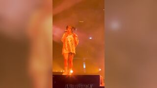 Billie Eilish: Billie picking up a fan’s bra while performing #3