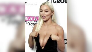 Lindsey Pelas Cleavage Adjusting Dress